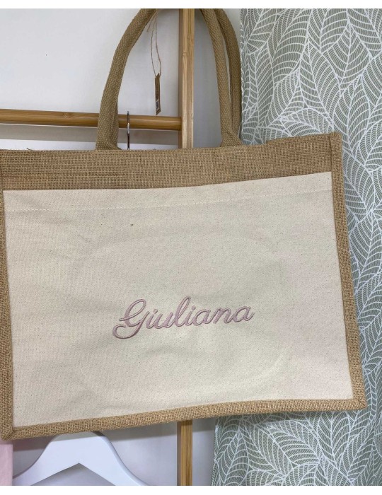 Borsa Shopper in Juta senza tasca personalizzata