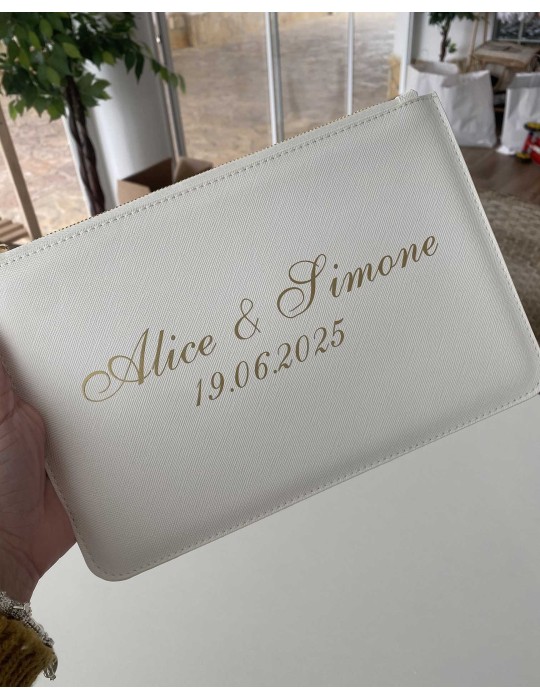 Pochette saffiano modello Terry personalizzata
