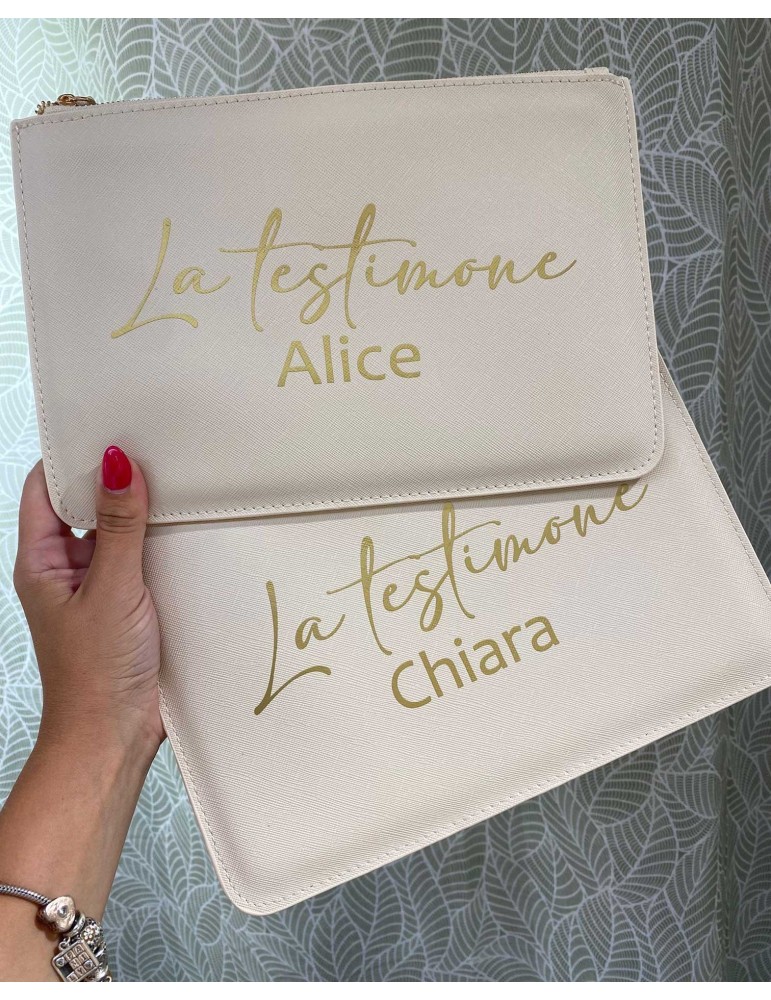 Pochette saffiano modello Terry personalizzata