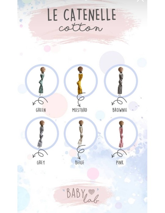 Catenella porta ciuccio cotton Personalizzabile